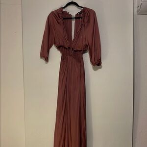 Elegant Mauve Cut-Out Maxi Dress